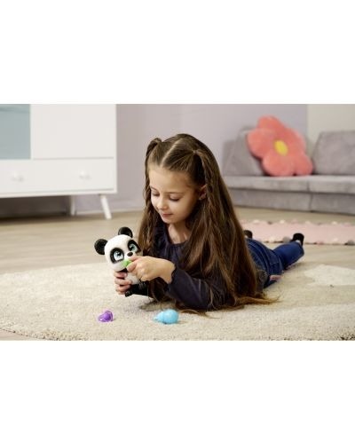 Panda PAMPER PATZ, Simba, jucarie interactiva, functie de baut, schimbare de culoare, 15x18x22cm