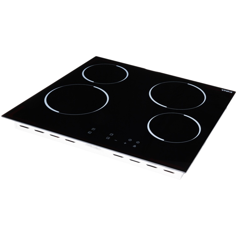 Plita incorporabila VIVAX BH-04MVC, Vitroceramica, Patru zone de gatit, Boost, Control touch, Timer, Putere maxima 8000 W, Timer digital, Setari putere in 9 trepte, Indicator caldura reziduala, Sticla securizata, 60 cm, Negru - 3 | YEO