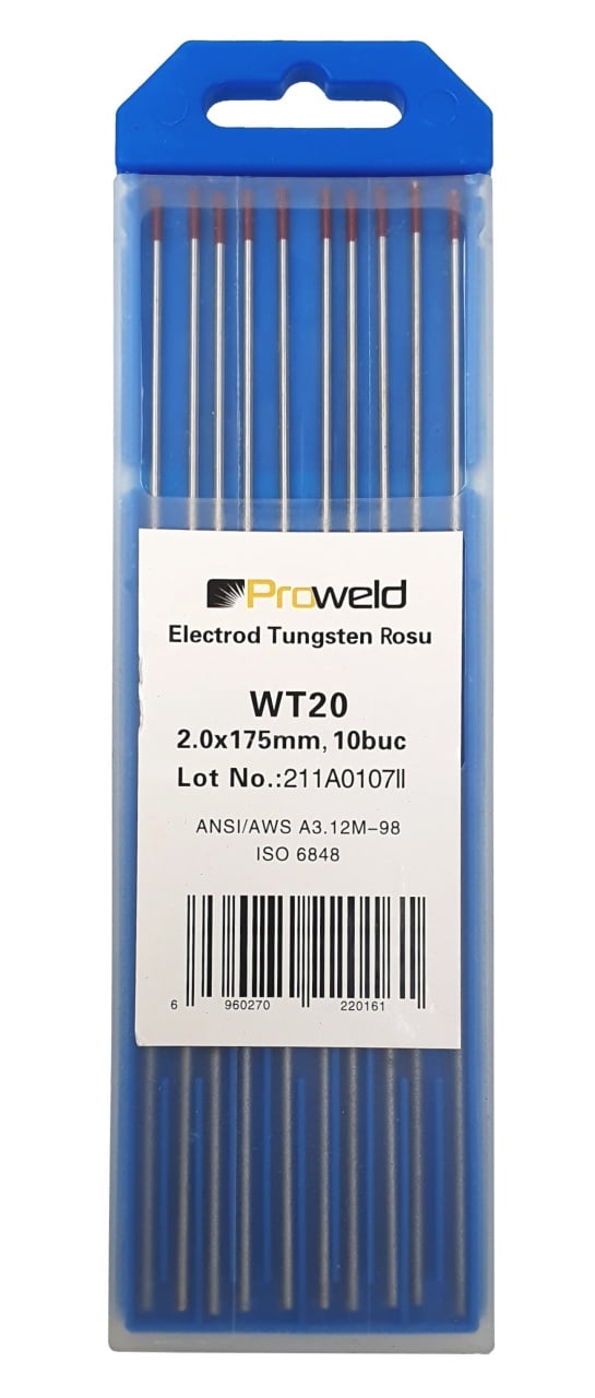 ProWELD WT20 Electrozi tungsten rosu, 2.0x175mm, 10buc - 1 | YEO