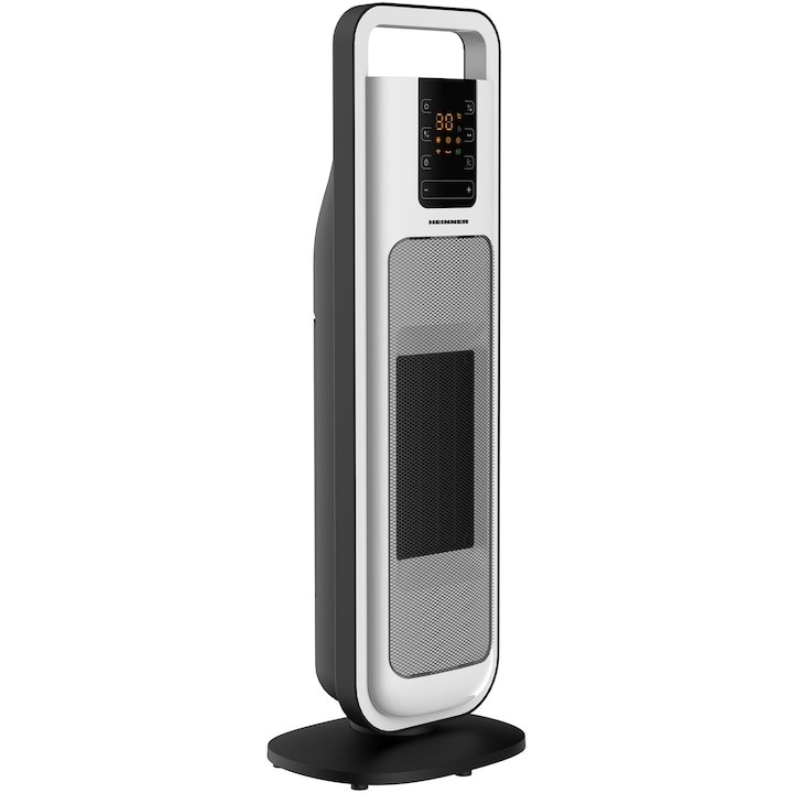 Radiator ceramic Heinner HCH-L2000WH, 2000 W, Display LED, Control touch, Telecomanda, Functie Anti-Inghet, Functie ECO, Functie oscilare, Alb/Negru - 1 | YEO