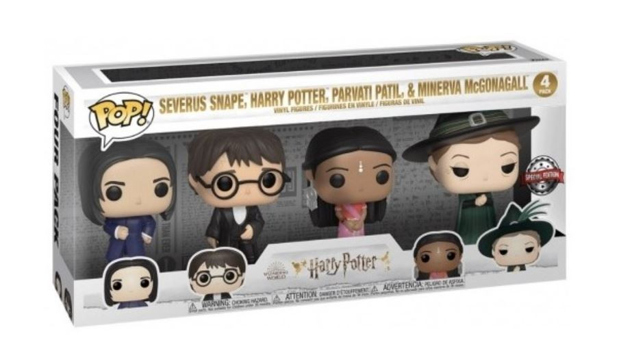 Set 4 figurine Funko POP Harry Potter, Severus Snape, Harry Potter, Parvati Patil & Minerva McGonagall, Vinil, 10 cm, Multicolor