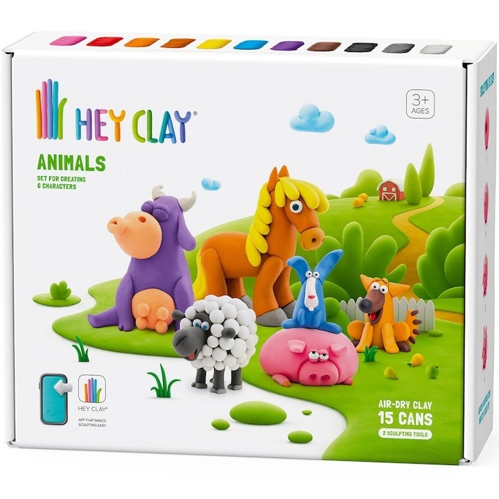 Set Hey Clay - Animals, 15 cutii - 5 | YEO