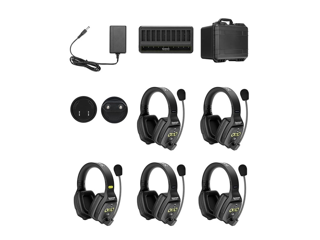 Solutie intercom stereo comp Saramonic WiTalk WT5D5xbat, 5 pers, Full-Duplex 1.9GHz, dual-ear