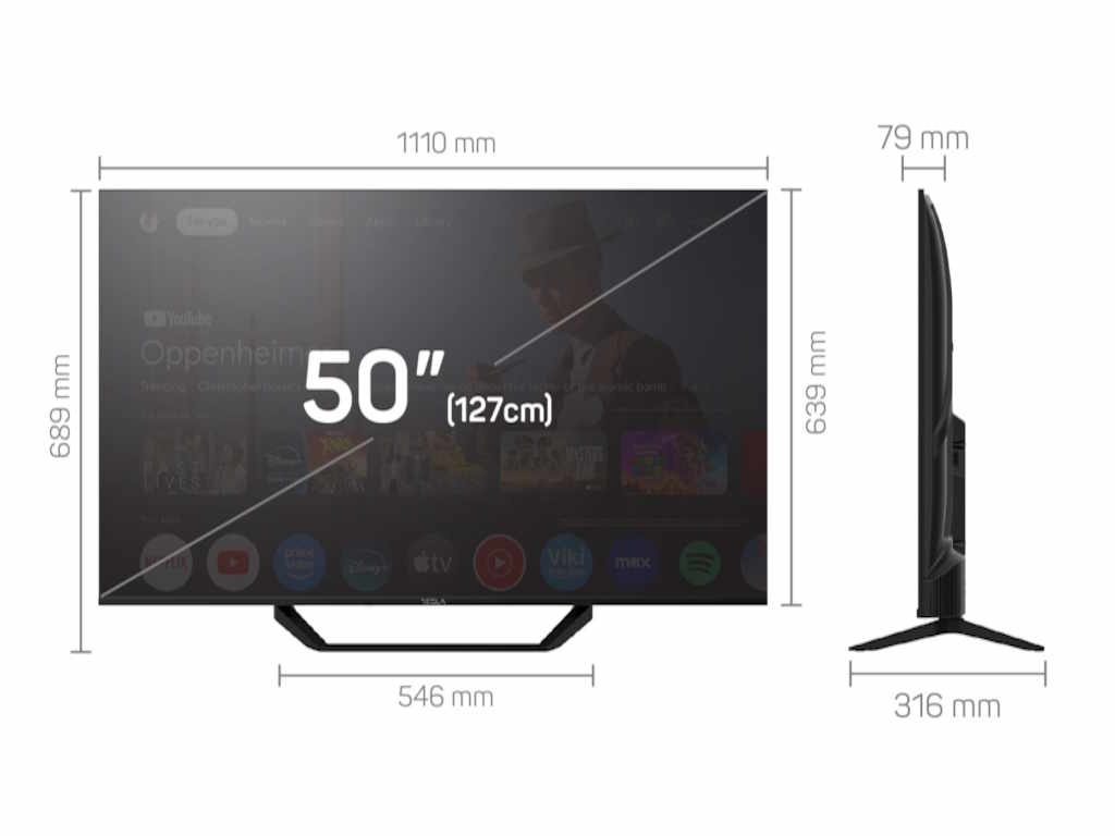 Tesla Google TV DLED 50E655BUS, 127 cm, UHD, negruDVB-T/T2/C/S/S2, 260cd/m2, CI+, VESA 200x300mm - 2 | YEO