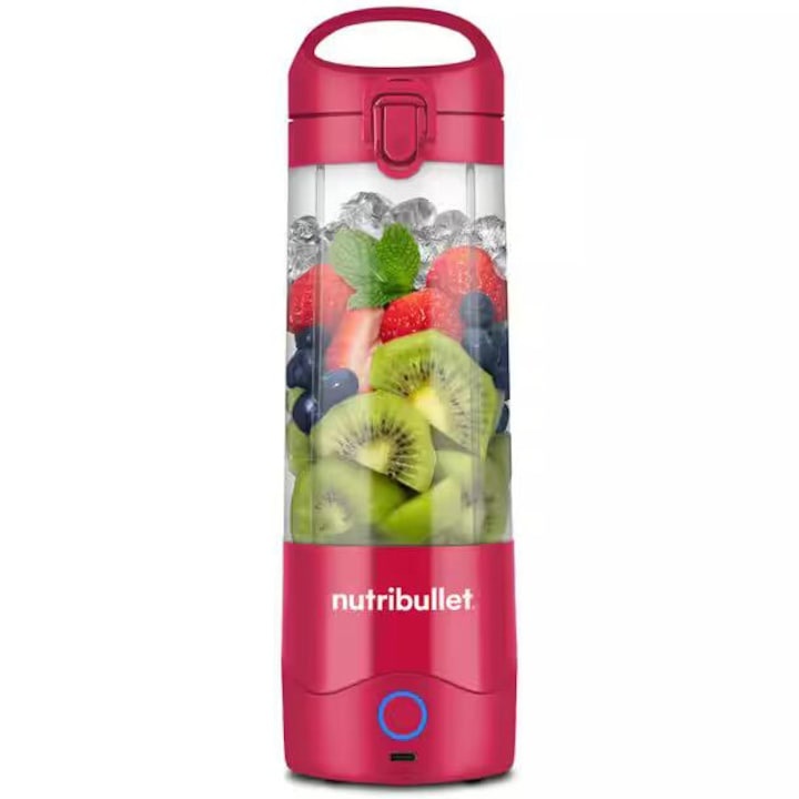 Blender portabil Nutribullet® NBP003MA, Cupa 475 ml, USB-C, Magenta