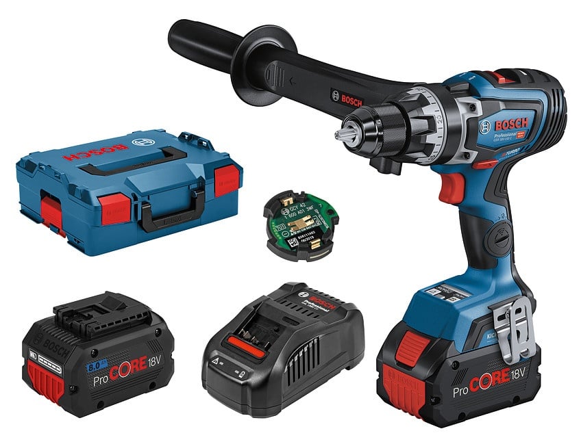 Bosch GSR 18V-150 C Masina de gaurit si insurubat brushless cu 2 acumulatori Li-Ion, 8 Ah, 150 Nm + L-BOXX