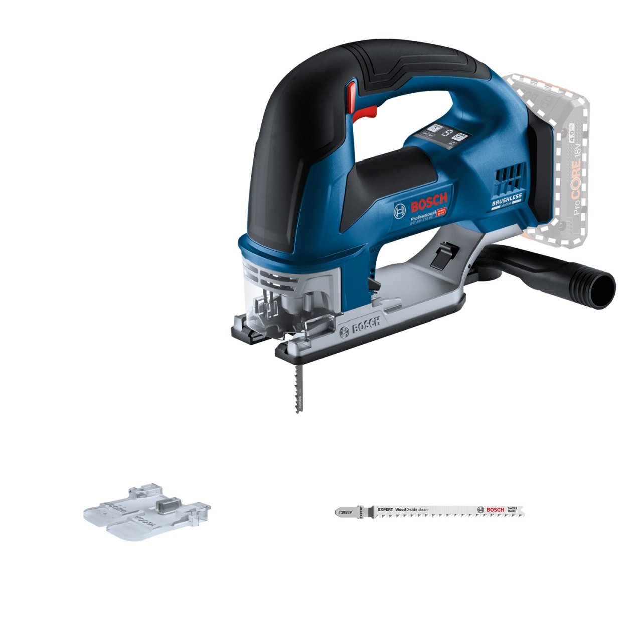 Bosch GST 18V-155 BC (solo) Ferastrau vertical Li-Ion 18V, 155mm, fara acumulator in set + accesorii