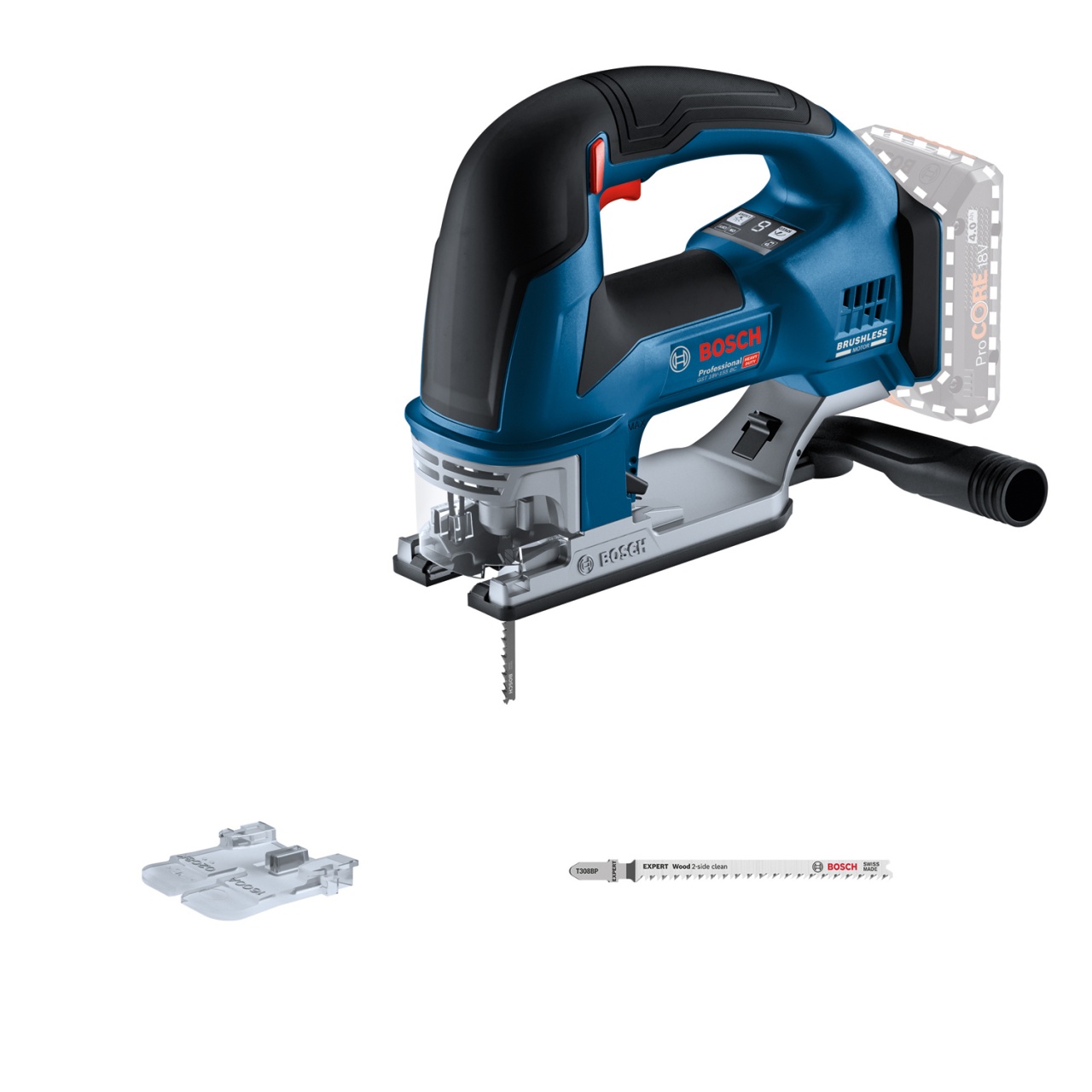 Bosch GST 18V-155 BC (solo) Fierastrau vertical Li-Ion 18V, 155mm, fara acumulator in set + accesorii - 1 | YEO