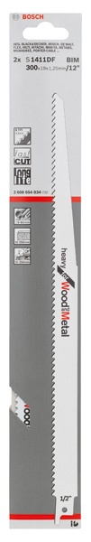Bosch Set 2 panze fierastrau sabie S 1411 DF Heavy Wood and Metal, 300mm - 1 | YEO