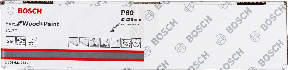 Bosch Set 25 foi slefuire tavan/pereti 225mm, R60, 16gauri