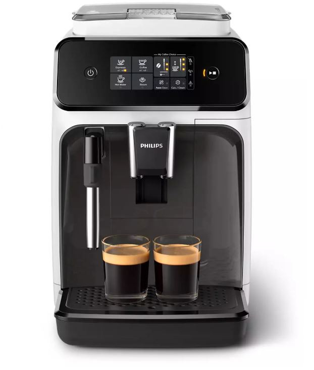 Espressor Automat Philips EP1223/00 Seria 1200 1500W 15bar Sistem Clasic De Spumare, 2 Bauturi Rasnita Ceramica, Alb - 1 | YEO