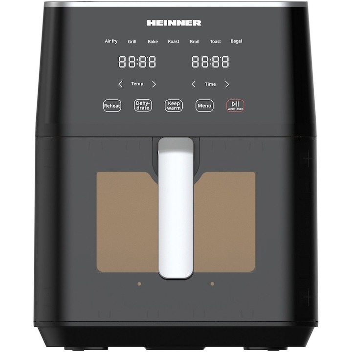 Friteuza cu aer cald Heinner cyclonefry cook HAF-M7BK1800 , 1500-1800w, capacitate 7l, display digital cu control touch, termostat reglabil 40-200 grade, Negru