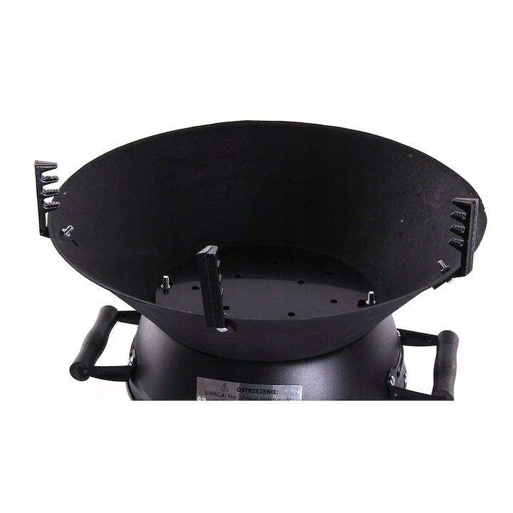Gratar pe carbune Landmann, Fonta, 35 cm, Inaltime reglabila, Negru - 3 | YEO
