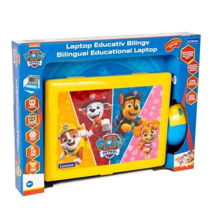 Laptop educational Lexibook, Paw Patrol, 170 de activitati, versiunea 2024