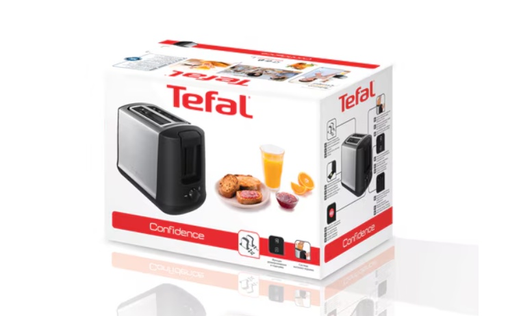 Prajitor de paine Tefal Confidence TT340830, 850W, 7 niveluri de rumenire, Inox