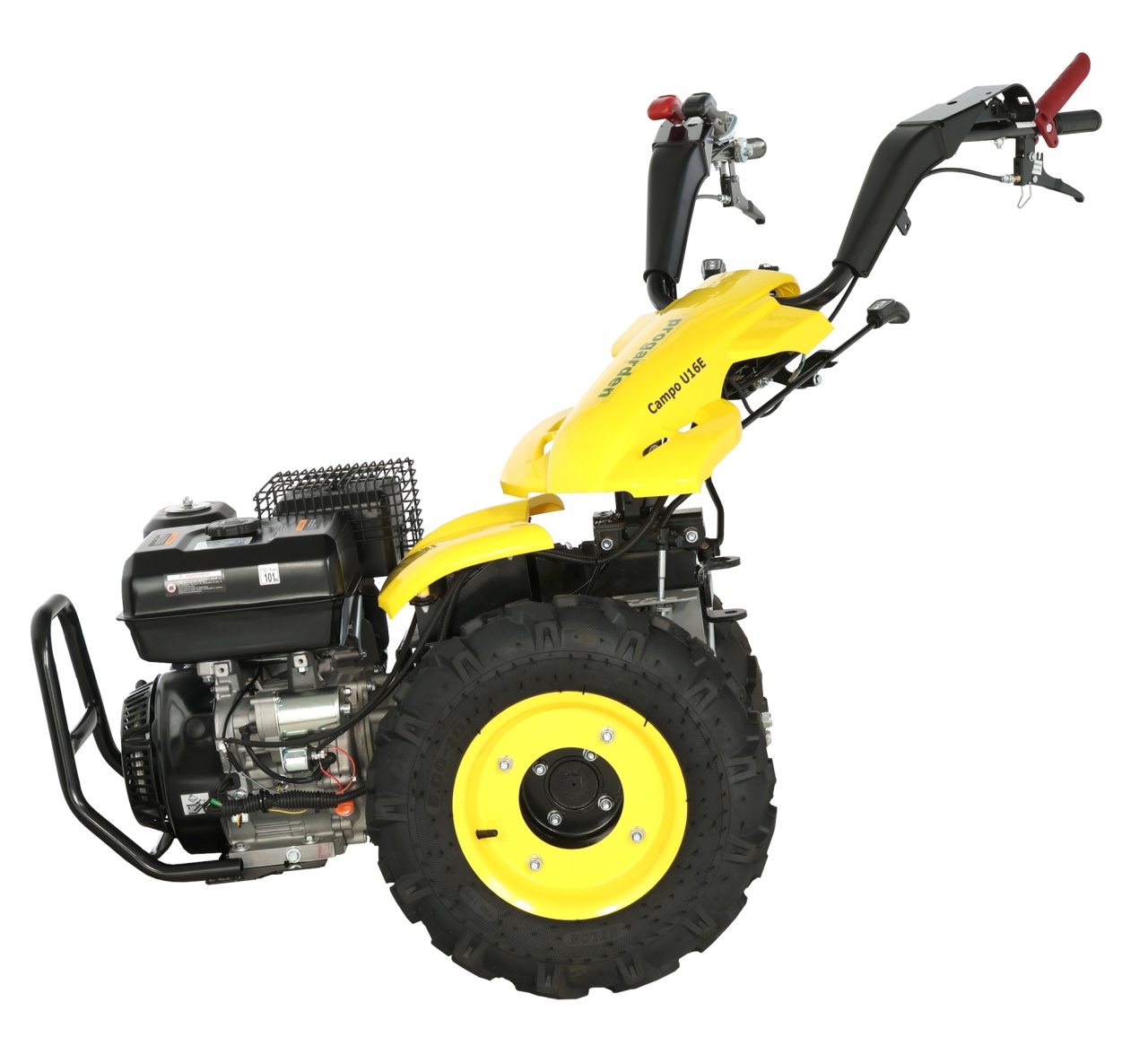 ProGARDEN Campo U16E motocultor multifunctional 14CP, benzina, EU V, pornire electrica, 3+2 viteze, reductor + FT90 freza tractata 900mm + BC120M bara cosire mobila 120cm - 2 | YEO