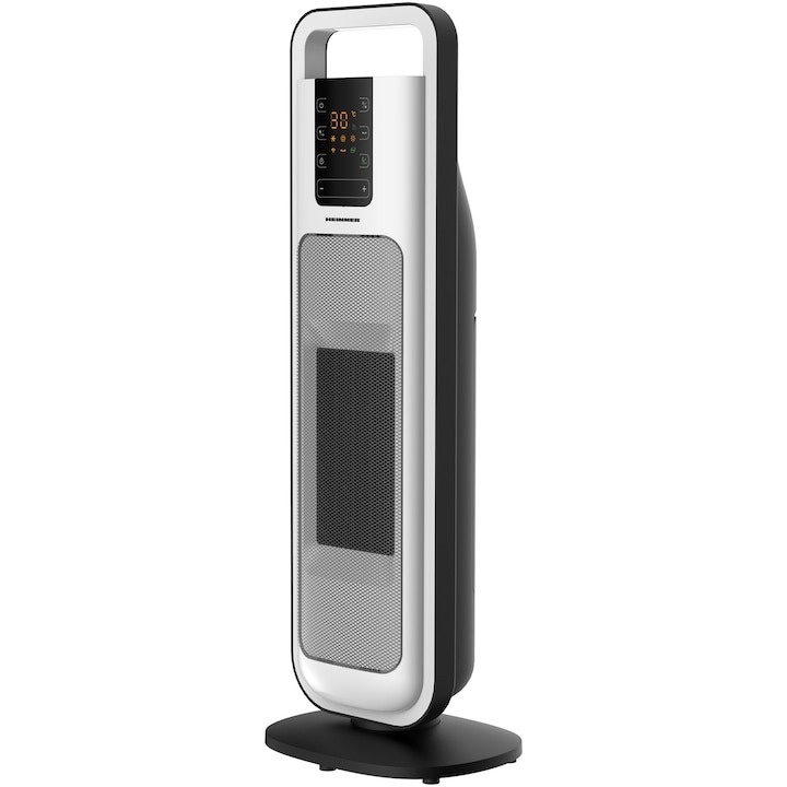 Radiator ceramic Heinner HCH-L2000WH, 2000 W, Display LED, Control touch, Telecomanda, Functie Anti-Inghet, Functie ECO, Functie oscilare, Alb/Negru - 2 | YEO