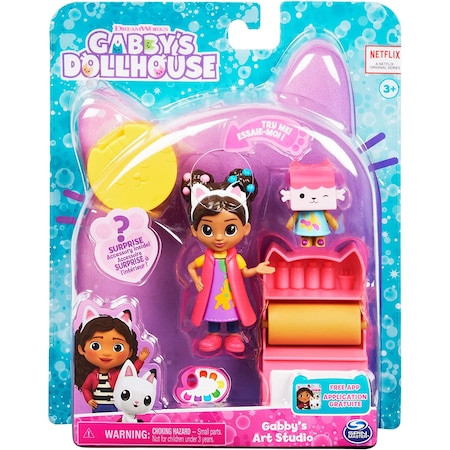 Set 3 figurine interactive Spin Master, Gabby\'s Dollhouse Art Studio cu accesorii, 3 ani+