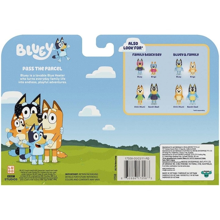 Set 4 figurine Bluey - Pass The Parcel - 1 | YEO