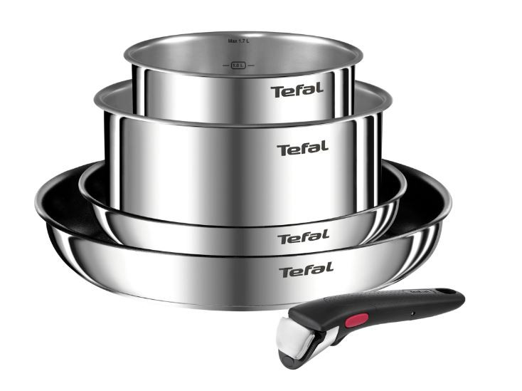 Set de 5 piese Tefal Ingenio Emotion, tigaie 22X28 cm, cratita 16X20 cm, maner detasabil