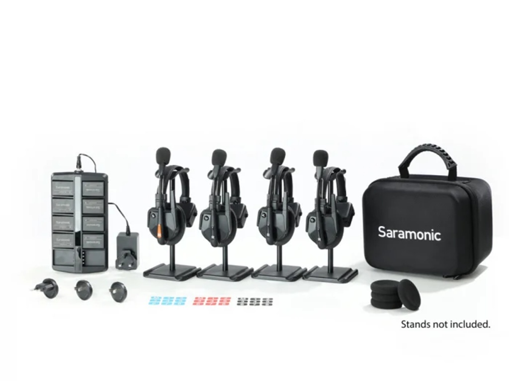 Solutie intercom completa Saramonic WiTalk9 WT4S8xbat, 4 pers, Full-Duplex, 1.9GHz, single-ear