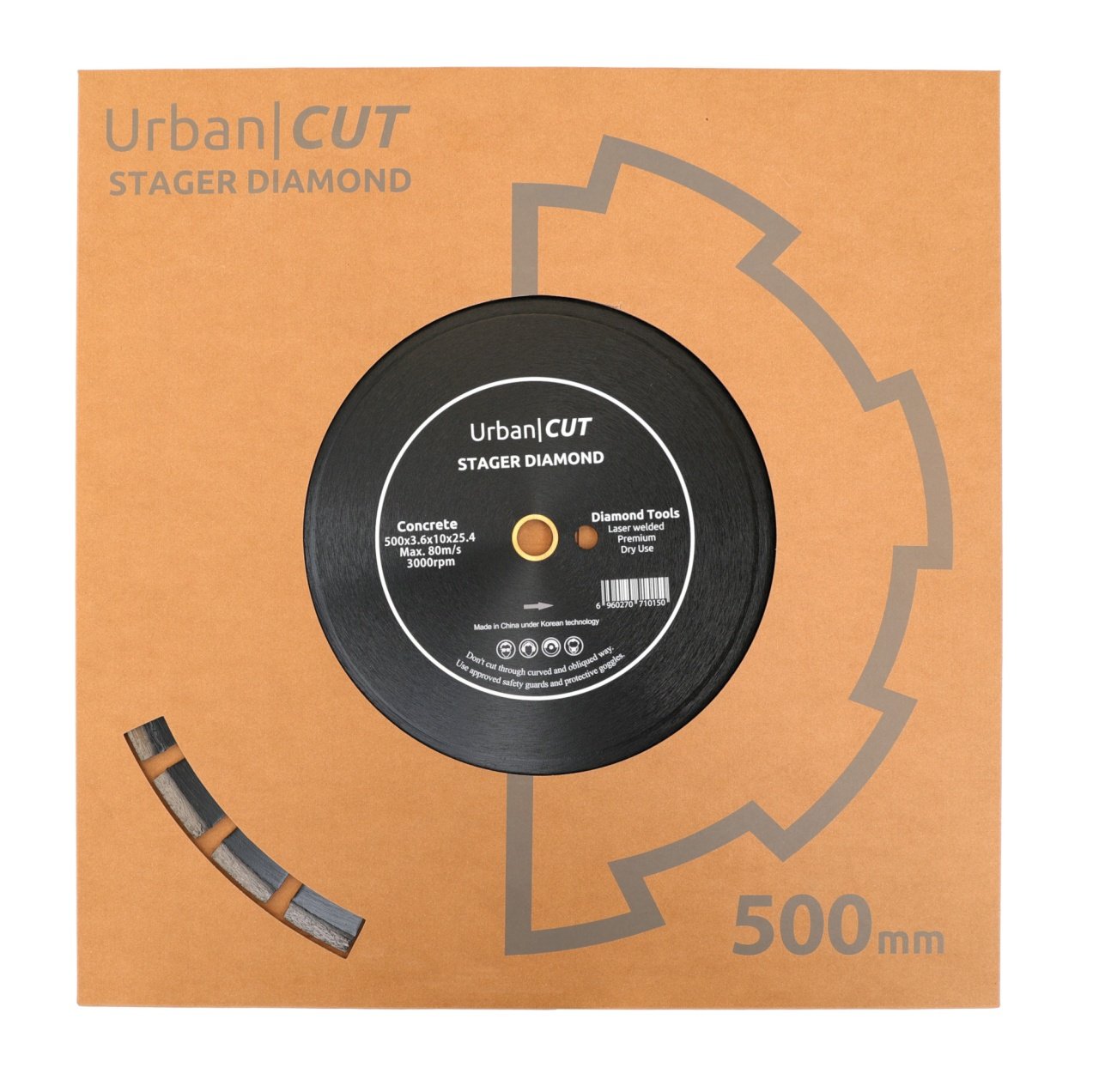 Stager URBAN CUT Disc diamantat 500x3.6x10x25.4-P pentru beton/asfalt - 1 | YEO