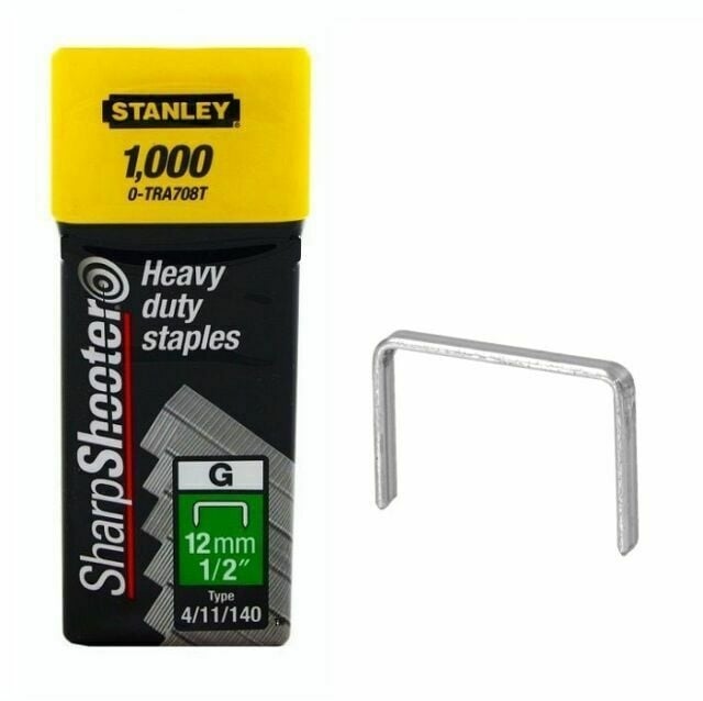 Stanley 1-TRA708T Set 1000 Capse de inalta calitate tip G/4/11/140, 12 mm / 1/2