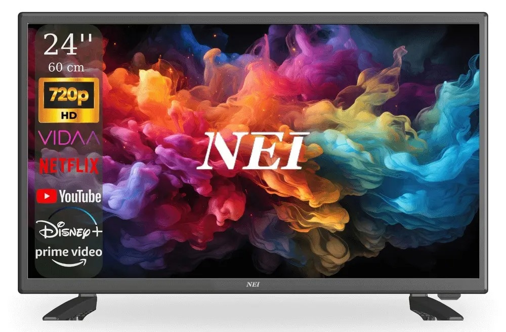 Televizor LED NEI 24NE4900, 60 cm, Wi-Fi, HD, Smart, VIDAA, Clasa E, Negru