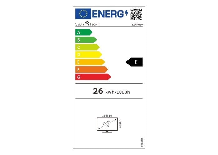 Televizor LED Non-Smart Smart Tech 32HN01V, 81 cm, HD Ready, Negru