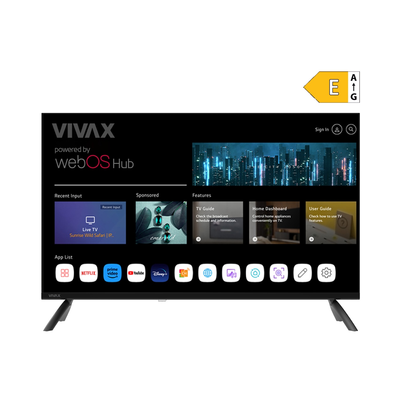 Televizor LED Smart Vivax 32LE110WO, 80 cm, HD, clasa E - 4 | YEO