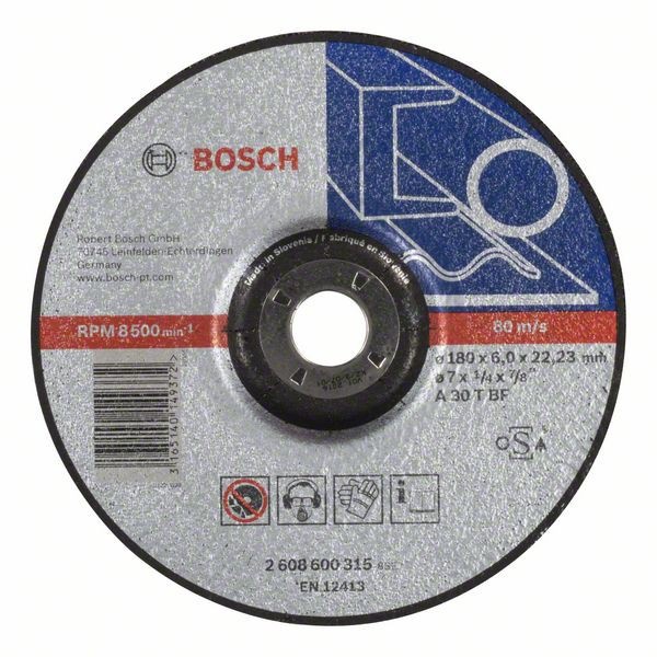 Bosch Disc de degrosare cu degajare Expert for Metal A 30 T BF, 180mm, 6.0mm