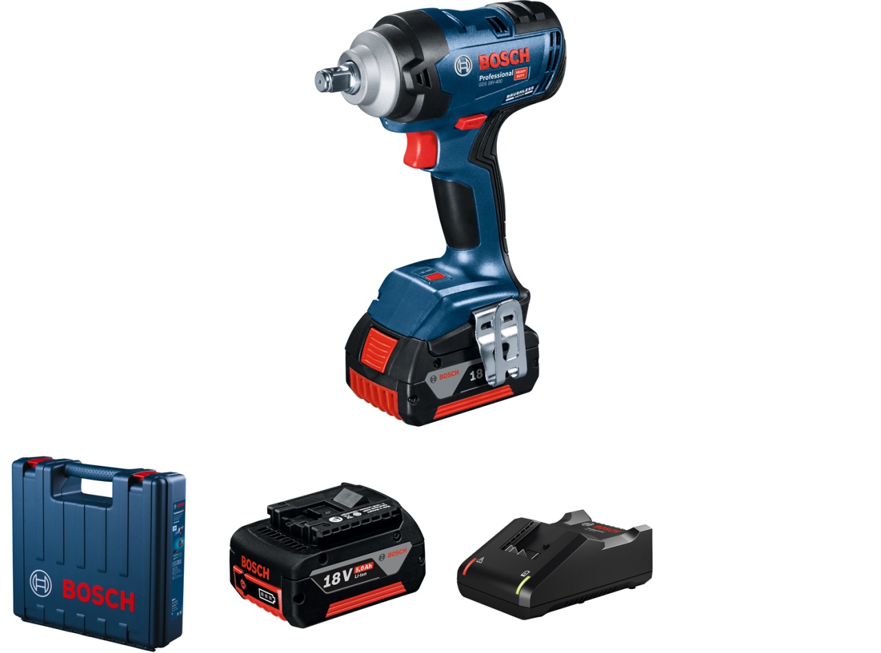 Bosch GDS 18V-400 Surubelnita cu impact brushless, cu 2 acumulatori Li-Ion, 5 Ah, 18 V, 400 Nm - 1 | YEO