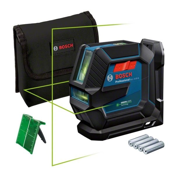 Bosch GLL 2-15 G + LB 10 Nivela laser cu linii verzi (15 m) + Suport universal