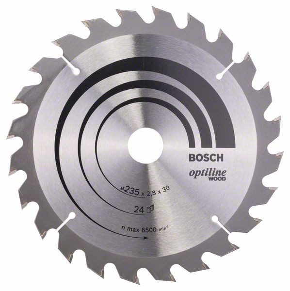 Bosch Panza fierastrau circular Optiline Wood, 235x30x2.8mm, 24T, reductie 25mm
