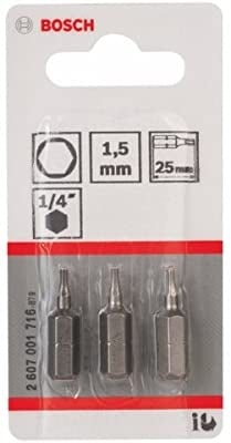 Bosch Set 3 biti HEX1.5 XH, 25mm, 1/4