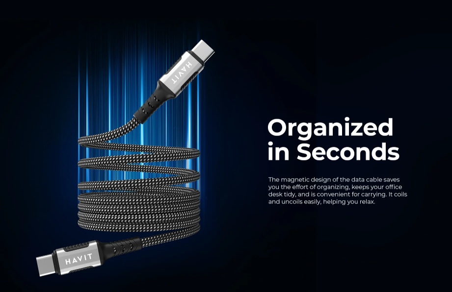 Cablu de încărcare magnetic HAVIT CB6297 USB-C, Negru