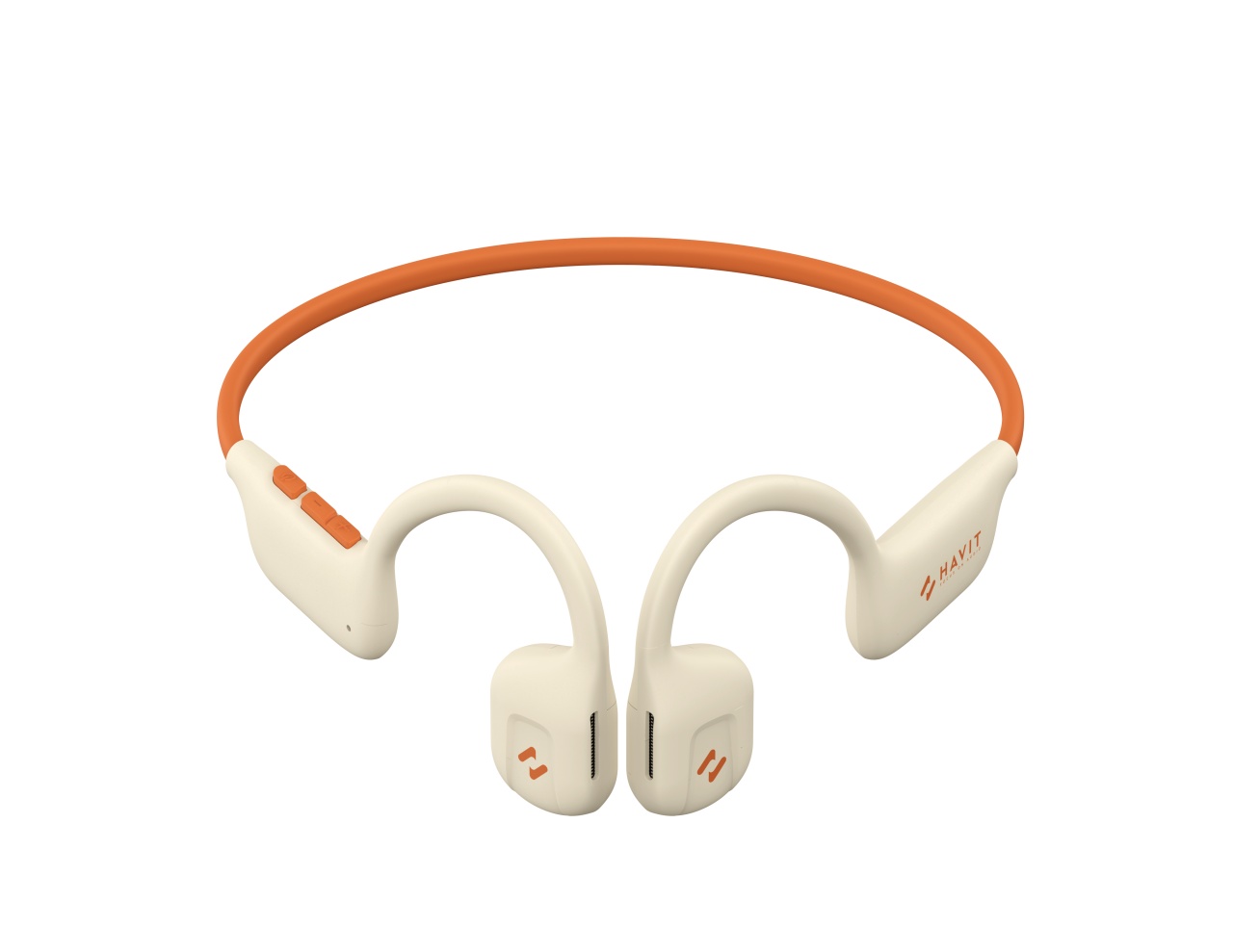 Casti bluetooth HAVIT E510BT Freego1 Air, Open-ear, cu sistem de transmitere a sunetului prin aer, Bej