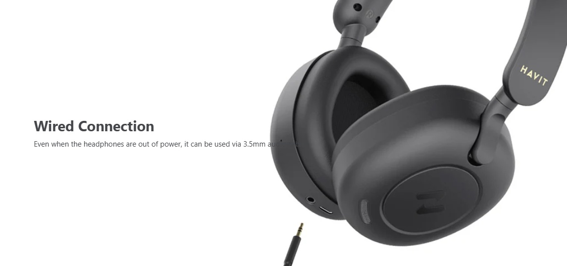 Casti wireless HAVIT H655BT, Bluetooth 5.3, Albastru - 2 | YEO