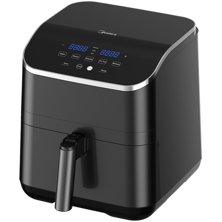 Friteuza cu aer cald Midea MF-CN55D2, 1700W, 8 programe,capacitate 4.8L, temperatura ajustabila, timer 60 minute, Negru