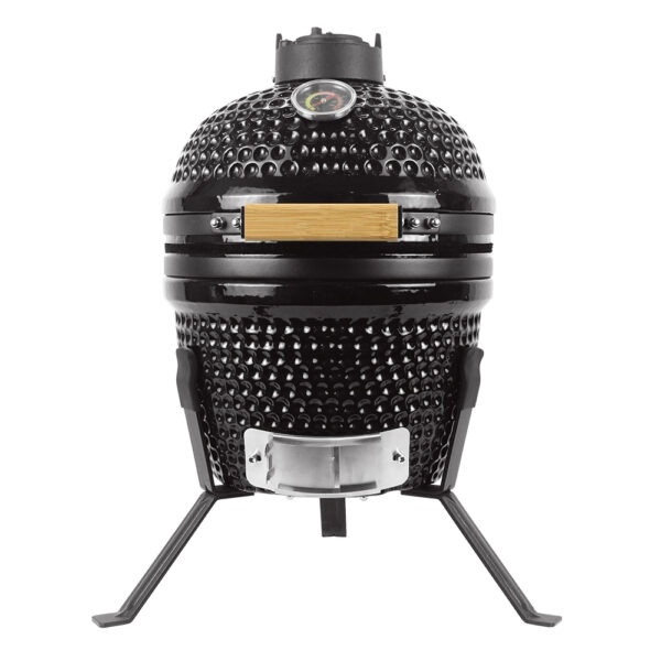Gratar pe carbuni Kamado Osaka, structura ceramica, 55.5x43x47 cm, Negru