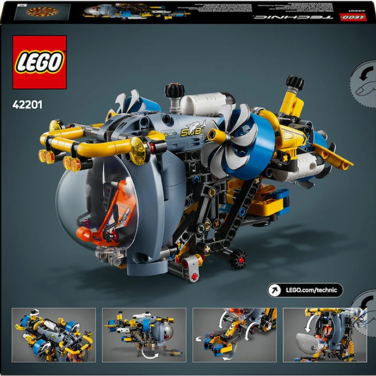 LEGO® Technic - Submarin de cercetare la mare adancime 42201, 413 piese - 2 | YEO