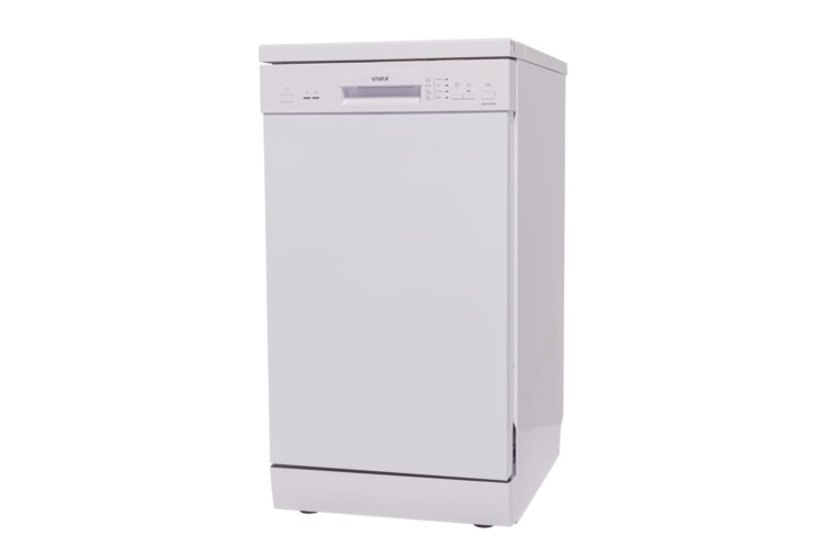 Masina de spalat vase slim VIVAX DW-45942B, 9 Seturi, 4 Programe, Clasa E, Eco, Doua cosuri, Spalare 360°, Intensiv, Quick Wash, Half load, Control electronic cu iluminare LED, Avertizare sare, Protectie overflow, 45cm, Alb - 3 | YEO