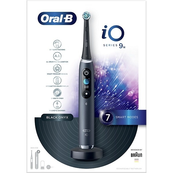 Periuta de dinti electrica Oral-B iO9 cu Tehnologie Magnetica si Micro-Vibratii, Inteligenta artificiala, Display led, Senzor de presiune Smart,