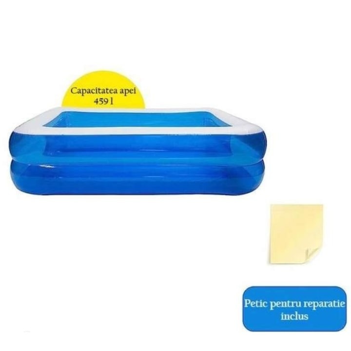 Piscina Gonflabila Dreptunghiulara, Pentru Exterior, 200 x 150 x 50 Cm, Albastru/Alb - 2 | YEO