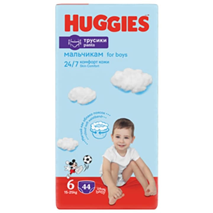 Scutece chilotel Huggies Mega pack 6, Boy, 15-25 kg, 44 buc