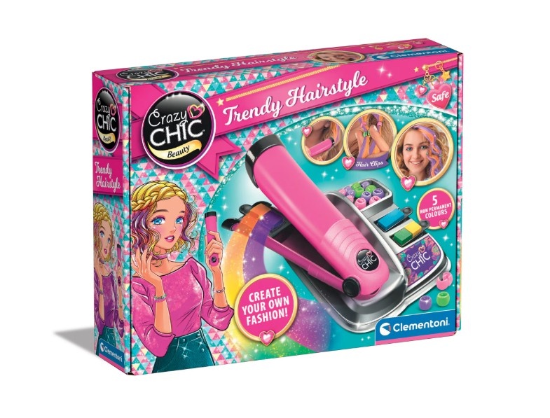 Set de joacă pentru păr Clementoni Crazy Chic - Trendy hairstyle