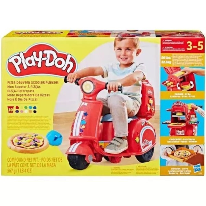 Set Play-Doh Scooter de livrare pizza , accesorii si plastilina