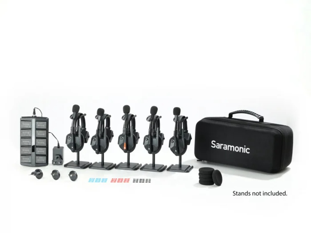 Solutie intercom completa Saramonic WiTalk9 WT5S10xbat, 5 pers, Full-Duplex, 1.9GHz, single-ear