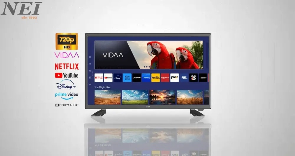 Televizor LED NEI 24NE4900, 60 cm, Wi-Fi, HD, Smart, VIDAA, Clasa E, Negru - 1 | YEO
