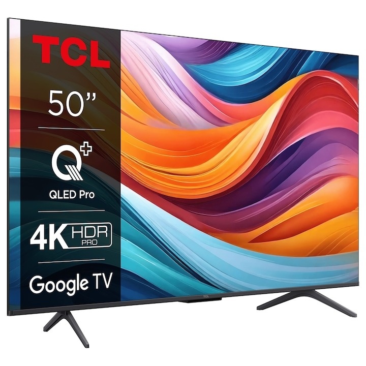 Televizor TCL QLED 50T7B, 126 cm, Smart Google TV, 4K Ultra HD, Clasa F - 1 | YEO